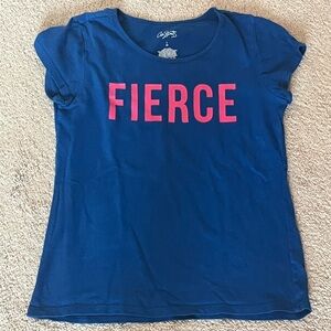 City Streets Girl's Royal Blue with Pink Letters Tee Shirt Size L 14